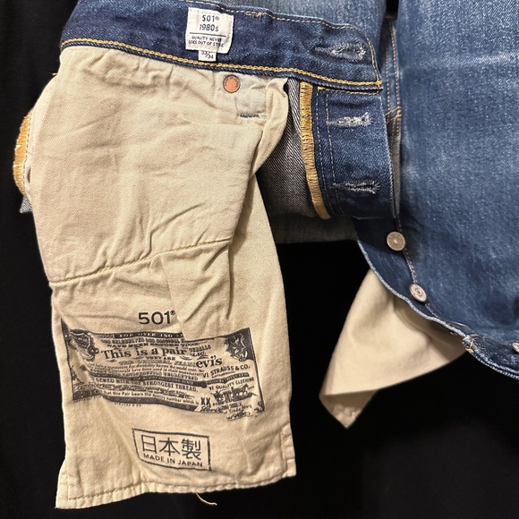 Levi’s Men’s 501 1980’s Made In Japan Selvedge Denim 33X34 NWT - Picture 10 of 10